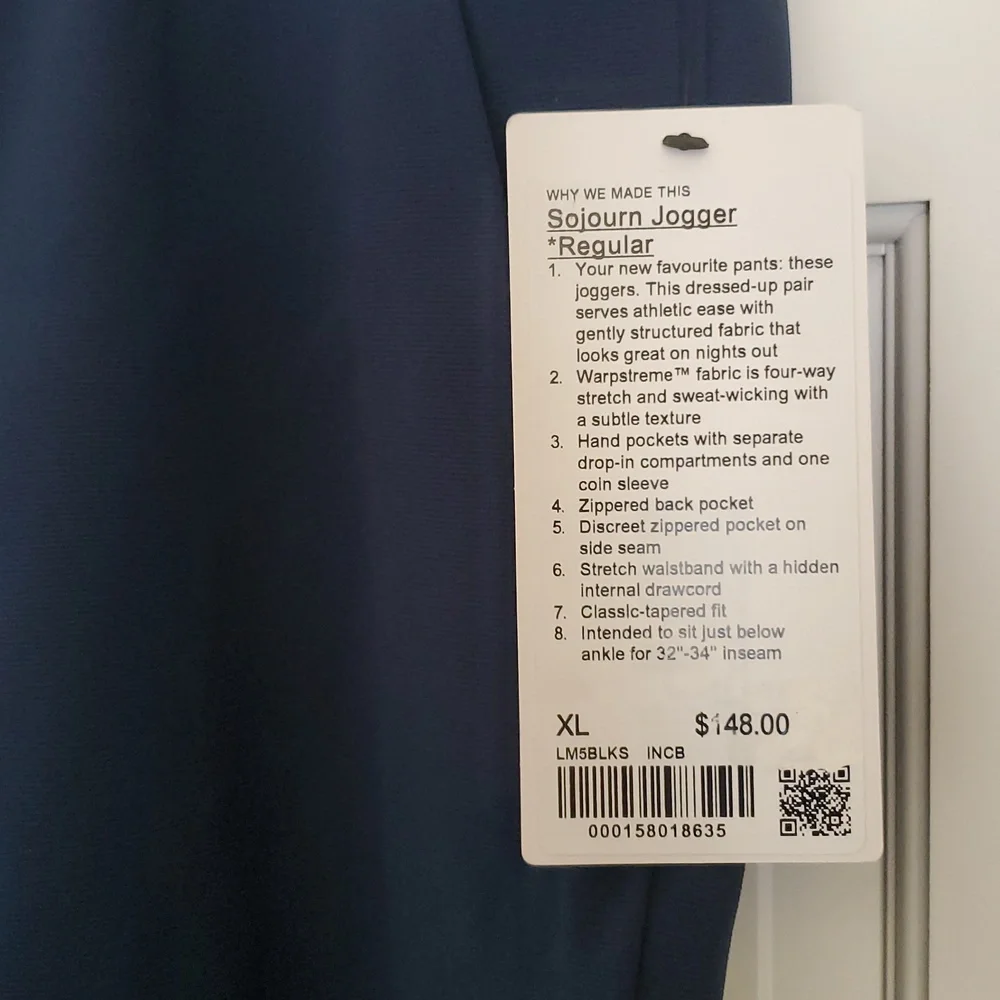 NWT Lululemon Sojourn Jogger Men's Xl Indochine Blue